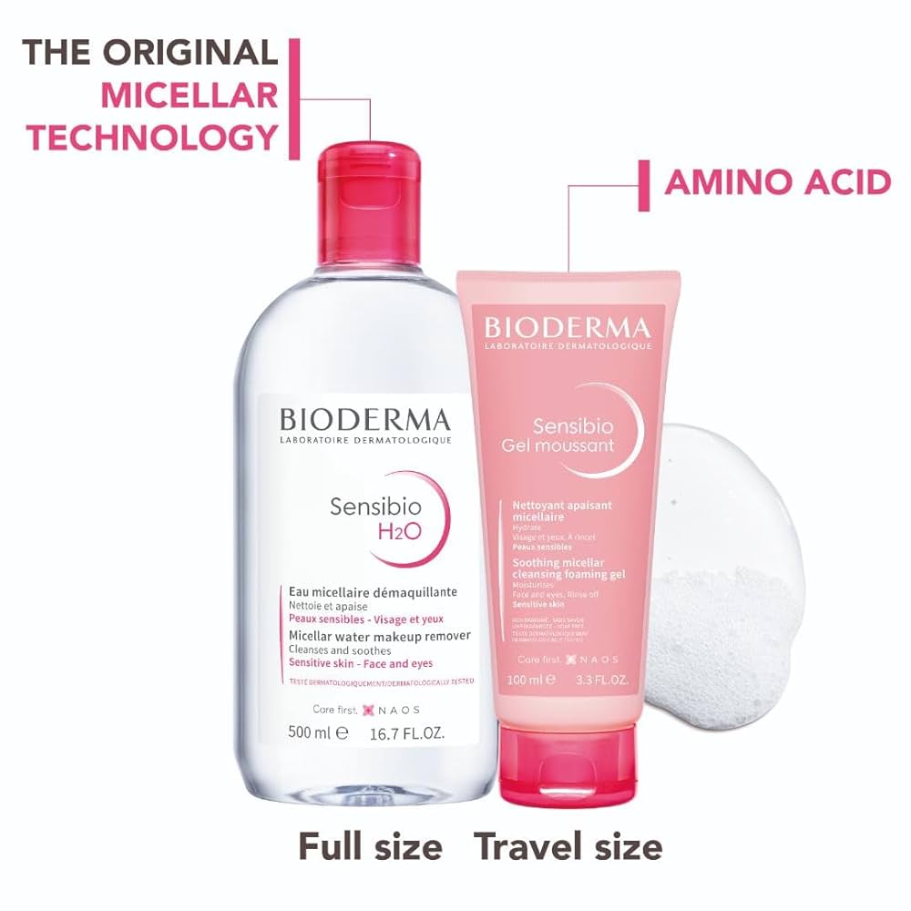 Bioderma Sensibio H2O 500ml 9本 Amazon.com: Bioderma Sensibio H2O 500ml + Sensibio Foaming